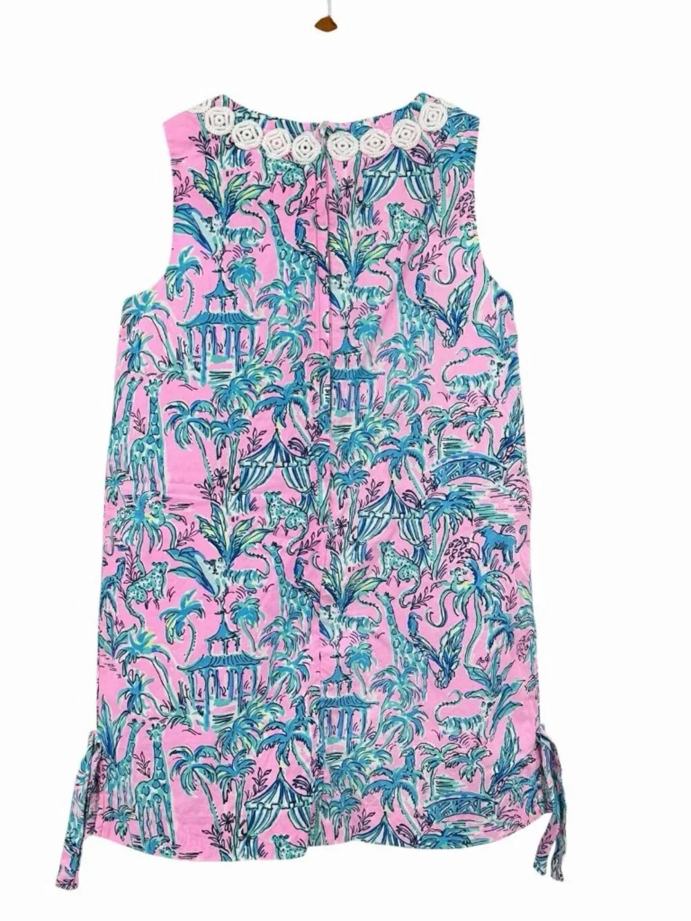 LILLY PULITZER Girl's Pink Jungle Animals Sleeveless Classic Shift Dress 8